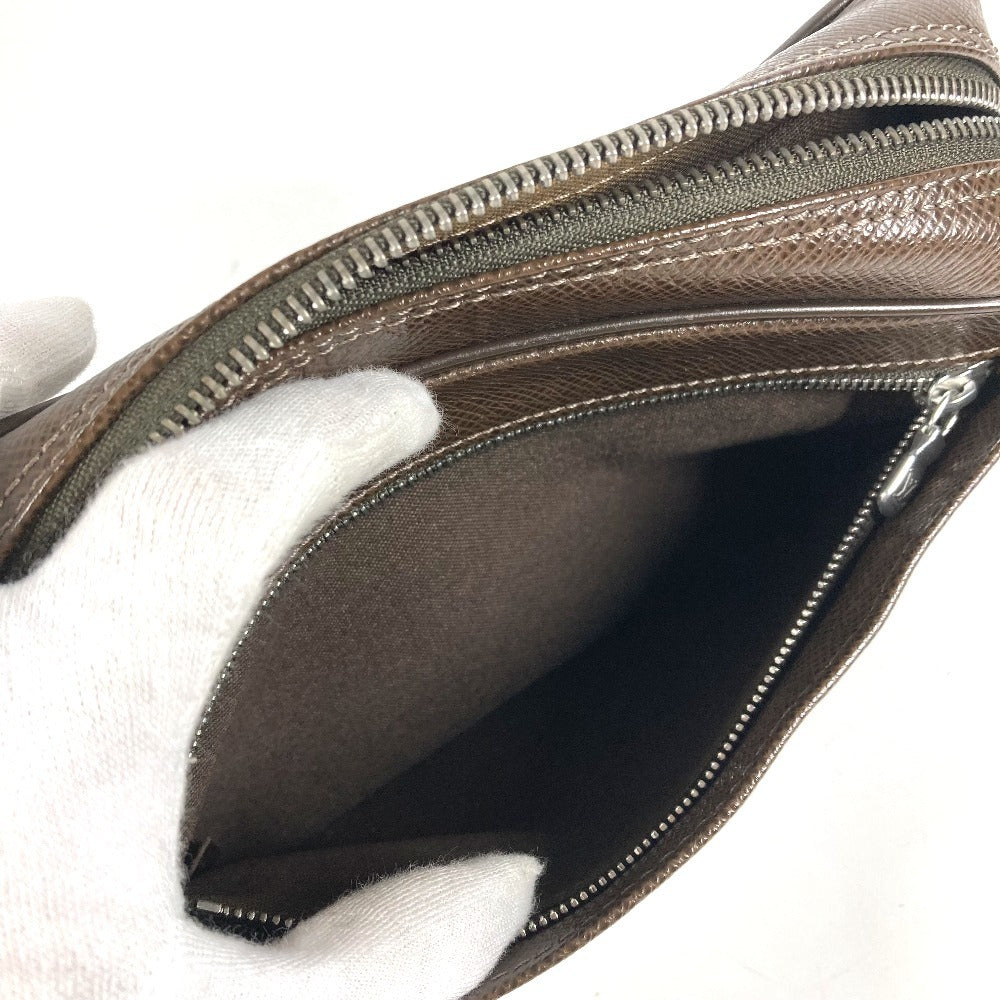 LOUIS VUITTON M30818 タイガ カルガ ストラップ付 クラッチバッグ セカンドバッグ タイガレザー メンズ グリズリ ブラウン