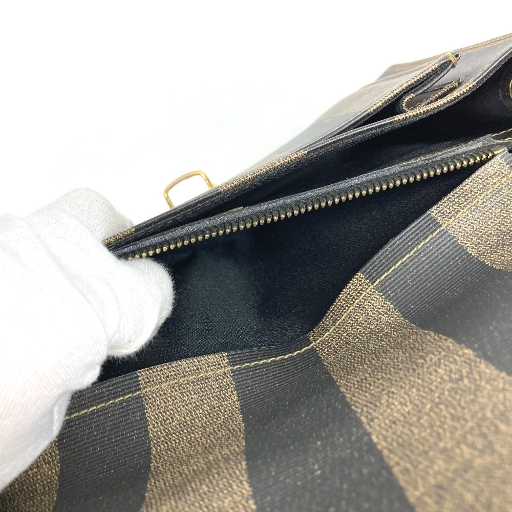 FENDI Vintage Pequin Document Bag Flap Second Bag Clutch Bag PVC/Leather Unisex Khaki