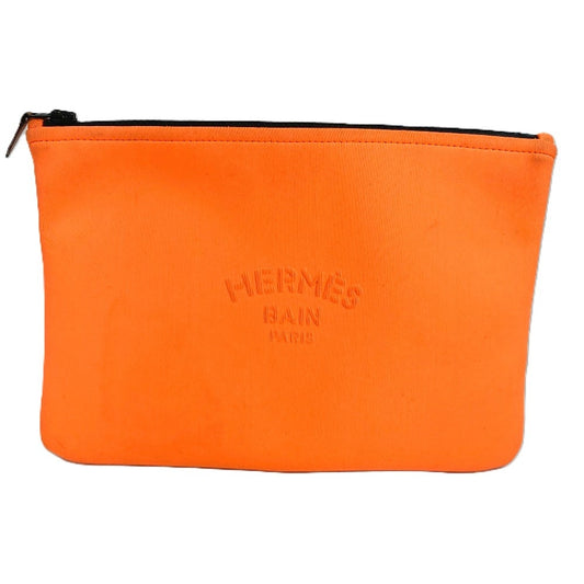 HERMES Neobain MM Clutch bag Multi-pouch Makeup pouch Pouch Polyamide Unisex Orange