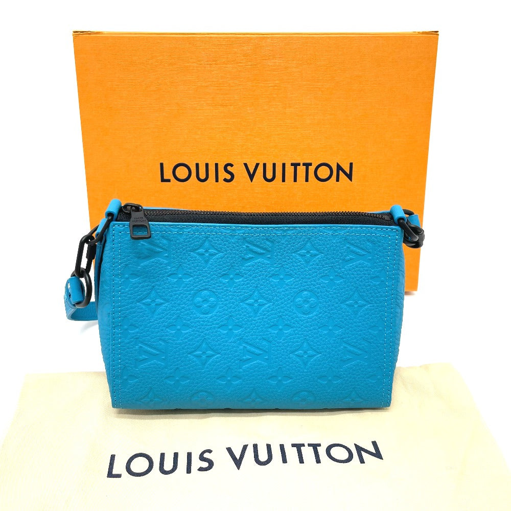 LOUIS VUITTON M55925 モノグラムアンプラント トリアングル メッセンジャー カバン 2WAY ショルダーバッグ モノグラムアンプラントレザー メンズ ターコイズ ブルー
