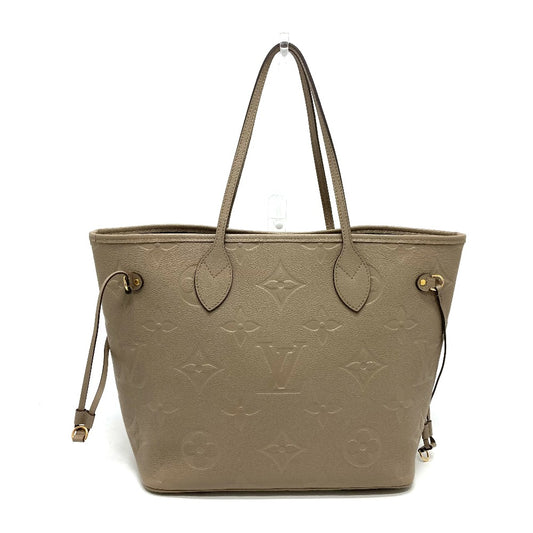 LOUIS VUITTON M45686 Monogram Empreinte Neverfull MM Shoulder Tote Bag in Monogram Empreinte Leather, Women's Tourterelle, Greige