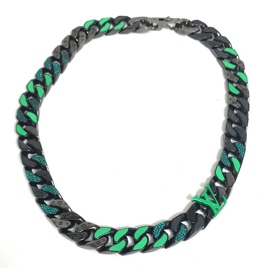 LOUIS VUITTON MP2853 LV Collier Chain Link Patches Accessory Necklace Metal Men's Black/Green