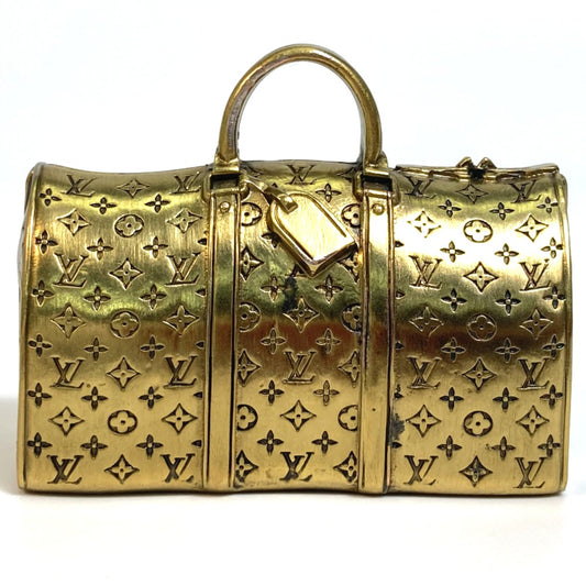 LOUIS VUITTON Novelty, Not for Sale, Monogram Boston Bag with Keepall Motif, Paperweight, Metal, Unisex, Bronze Gold