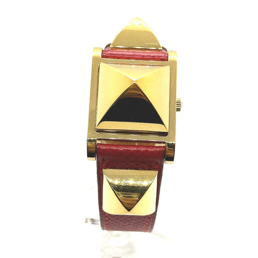 HERMES Medor Quartz Bracelet Watch GP Women's Gold