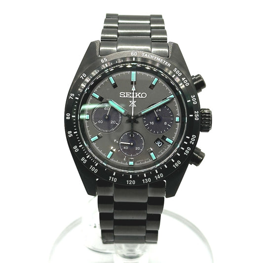 SEIKO SBDL103 Prospex Speedtimer Solar Date Watch, Stainless Steel, Men's, Black