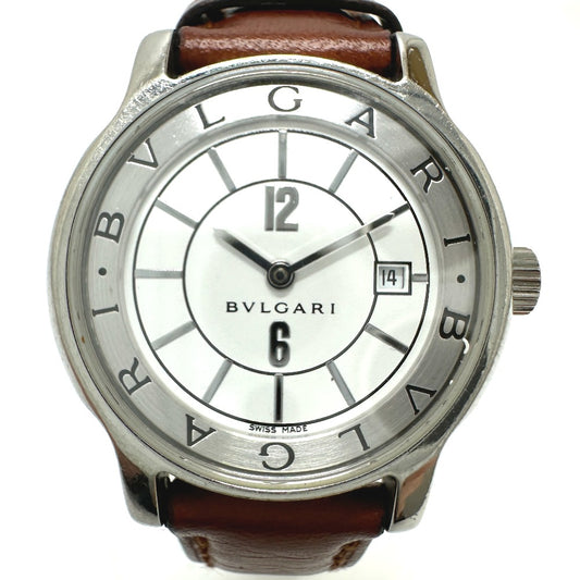 BVLGARI ST29S ソロテンポ クオーツ デイト 腕時計 SS レディース シルバー