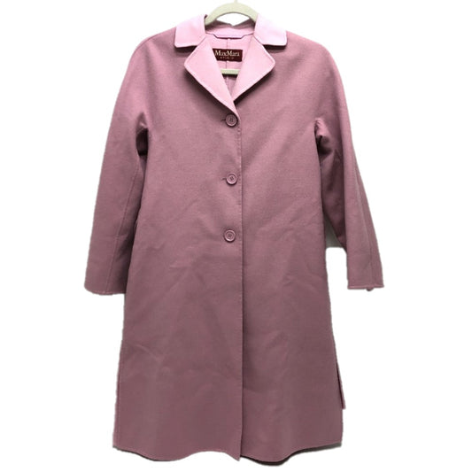 MAX MARA Women's Long-Sleeved River Coat, Chesterfield Coat, Pink