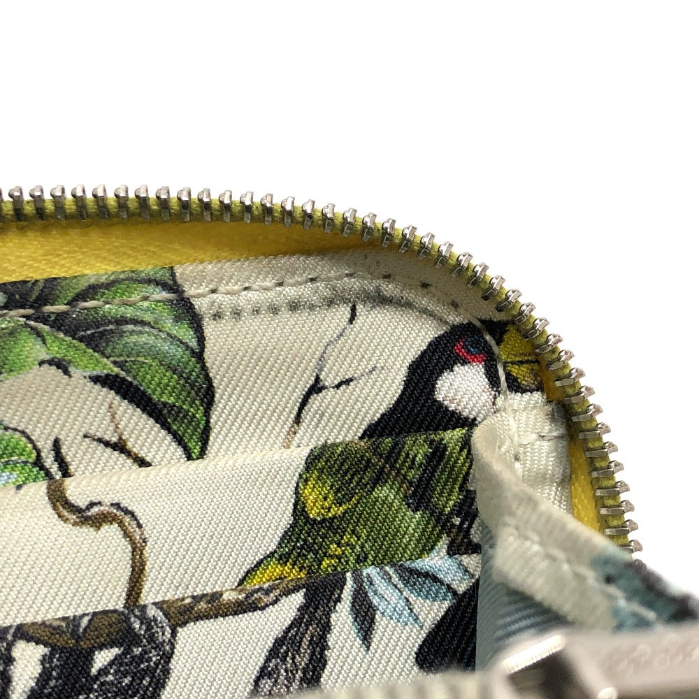 HERMES Azap Compact Silkin Bifold Wallet, Epsom Leather, Women's, Jaune Poussin (approximately 100% cotton), Multicolore with Silver Hardware