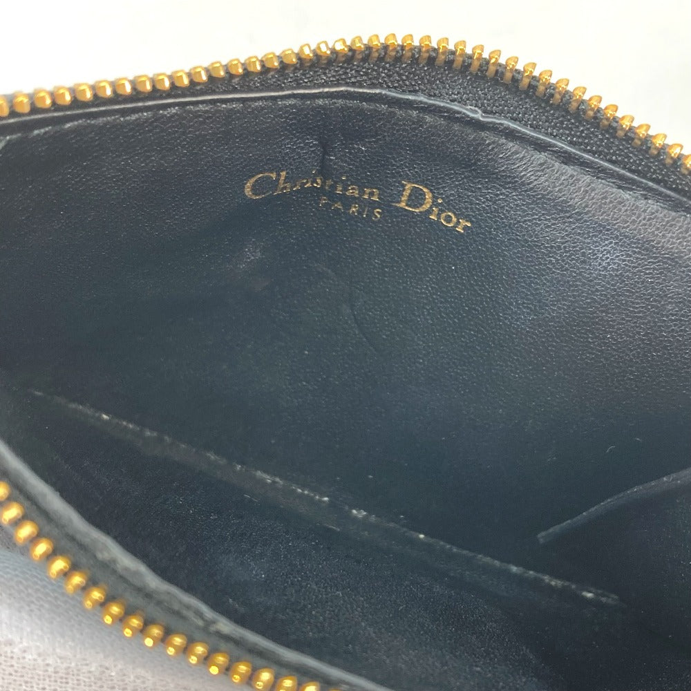 Dior S5131UWHC_M900 カロ カナージュ Dior Caro Cosmos ジップ カードホルダー L字ファスナー 小銭入れ ウォレット カードケース コインケース レザー レディース ブラック