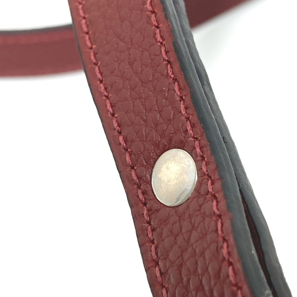 Hermes Kelly hardware leather dog leash, unisex, wine red