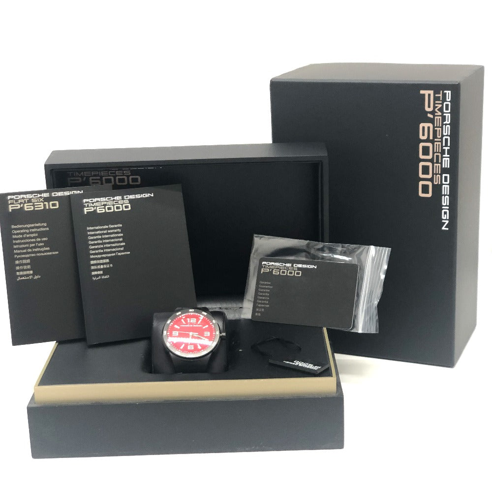 Porsche Design P6310 フラットシックス 44mm 自動巻き 時計 腕時計 ウォッチ 腕時計 SS メンズ ブラック
