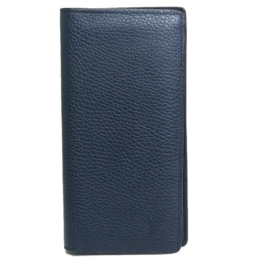 LOUIS VUITTON M58818 Portefeuille Brazza Bifold Long Wallet, Taurillon, Men's, Oceane, Navy