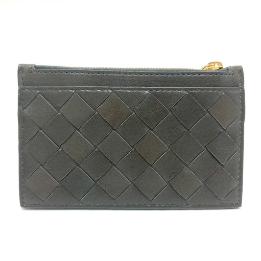 BOTTEGA VENETA Intrecciato Key Pouch, Coin Purse, Leather, Unisex, Khaki