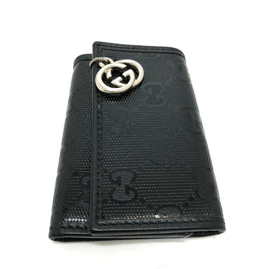 GUCCI 212111 GG Imprime 6-ring GG/Logo Key Case, Men's, Black