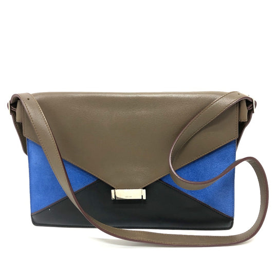 CELINE Women's Brown Leather Crossbody Bag Shoulder Bag