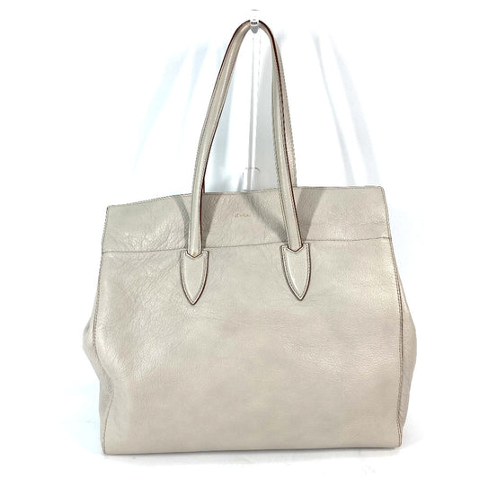 MAX MARA Logo Tote Bag with Pouch, Leather Shoulder Bag, Women's, Greige