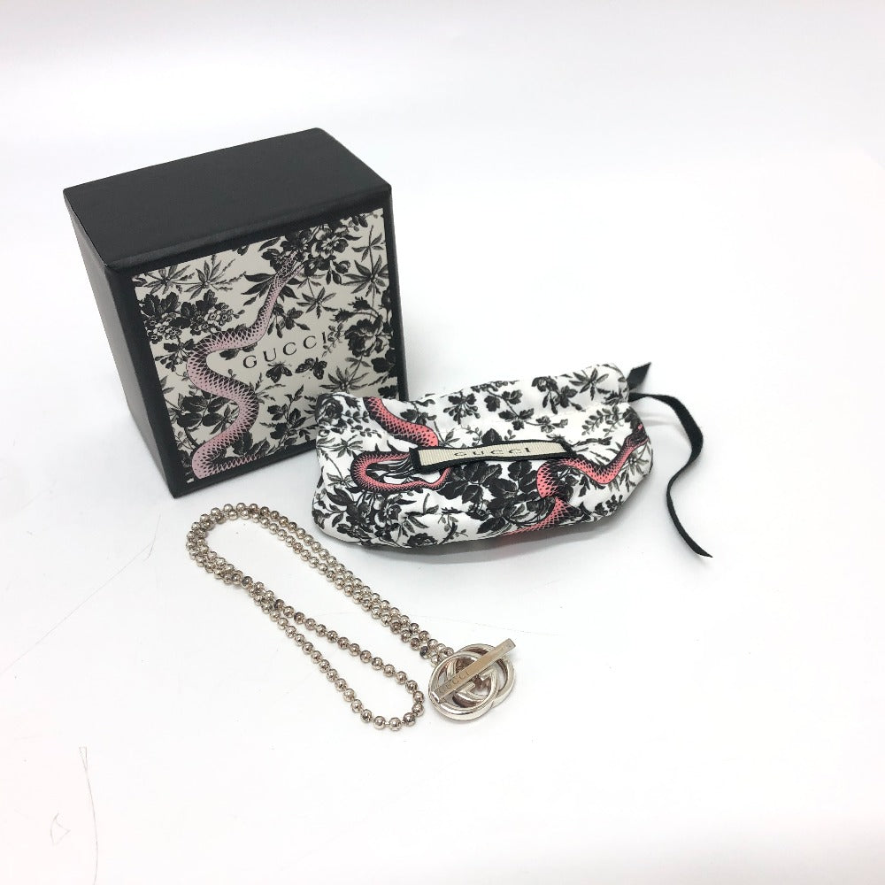 GUCCI 216435 Double G Ball Chain Necklace in SV925 Silver for Women