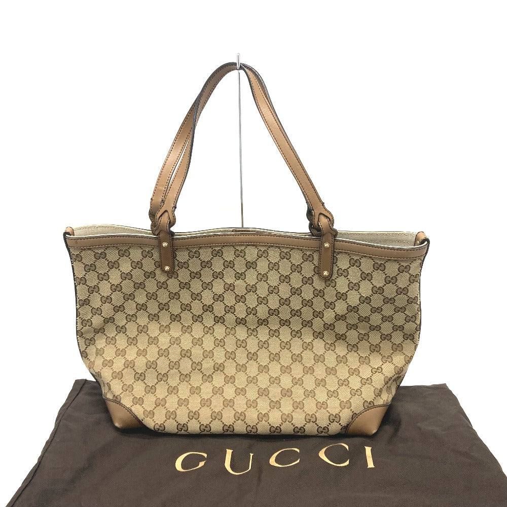 GUCCI 247209 GG Canvas Tote Bag with Pouch, Women's, Beige, Brand Name
