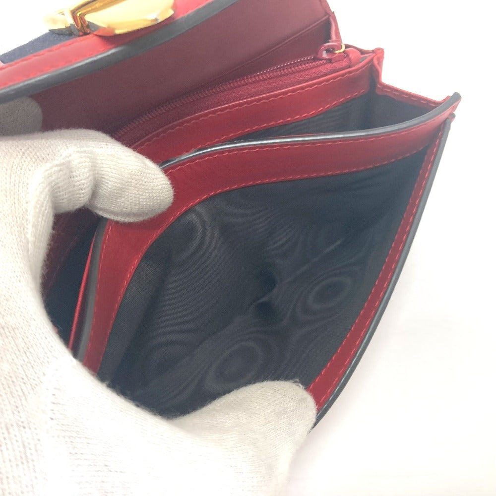 GUCCI 476084 シルヴィ コンチネンタル 財布 ウォレット シェリーライン 長財布 レザー レディース レッド - brandshop-reference