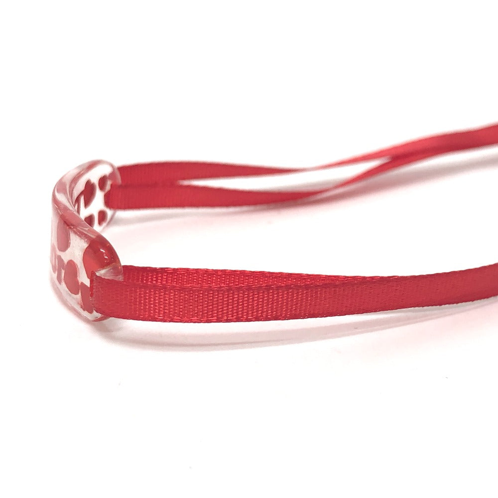 Dior ロゴ ハート プレート アクセサリー 首輪 首飾り チョーカー プラスチック レディース クリア×レッド - brandshop-reference