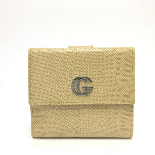GUCCI GG Marmont Logo Double-Hook Bi-Fold Wallet, Compact Wallet, Leather, Women's, Beige