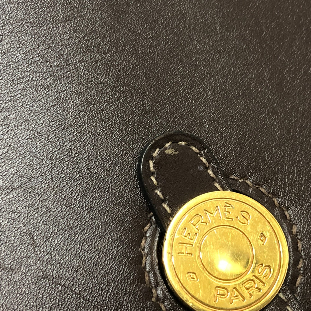 HERMES ドゴン セリエ BOX カバン 小物入れ スクエアクラッチ ミニバッグ パーティーバッグ ポーチ ボックスカーフ レディース ブラウン - brandshop-reference