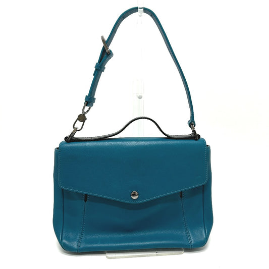 BVLGARI 38639 Flap 2-Way Bag, Handbag, Leather, Women's, Turquoise Blue