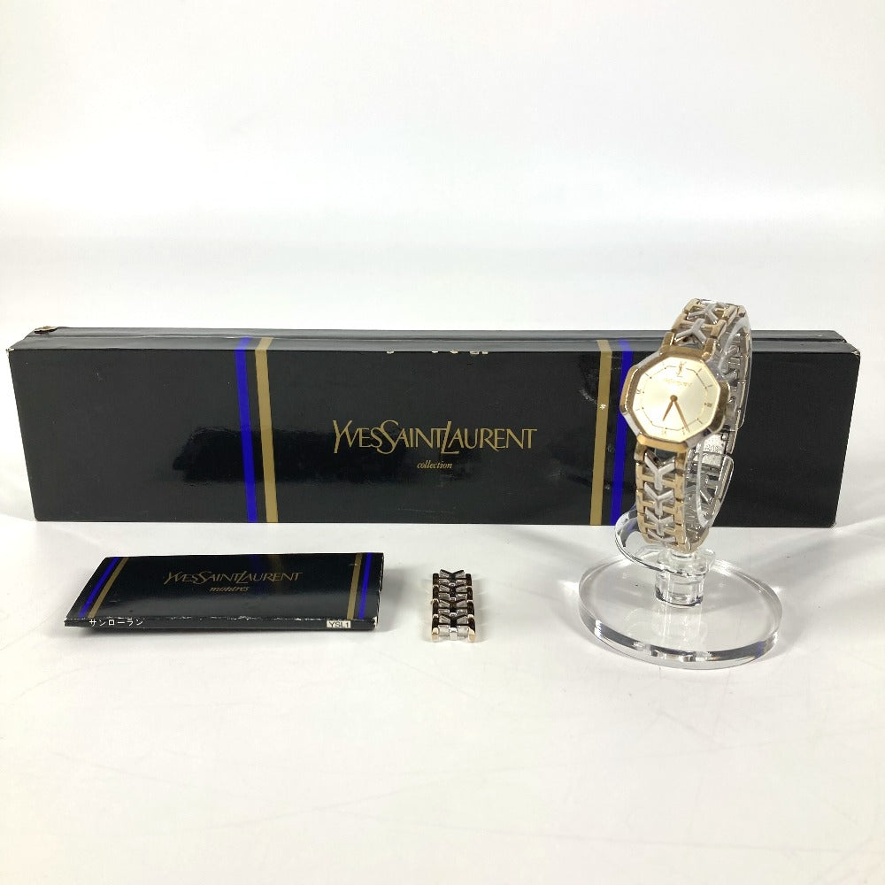 YVES SAINT LAURENT 2200-241762 オクタゴン 腕時計 クォーツ 2針 アナログ 腕時計 メタル レディース シルバー - brandshop-reference