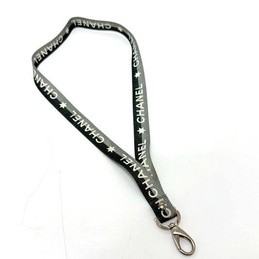 CHANEL 01P Logo Neck Strap, Neck Holder, Accessories, Neck Necklace, Canvas, Women's, Gray