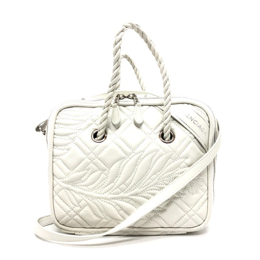 BALENCIAGA 466541 キルティング ブランケットスクエアS 2WAYバック カバン バッグ ショルダー ハンドバック ハンドバッグ レザー レディース ホワイト