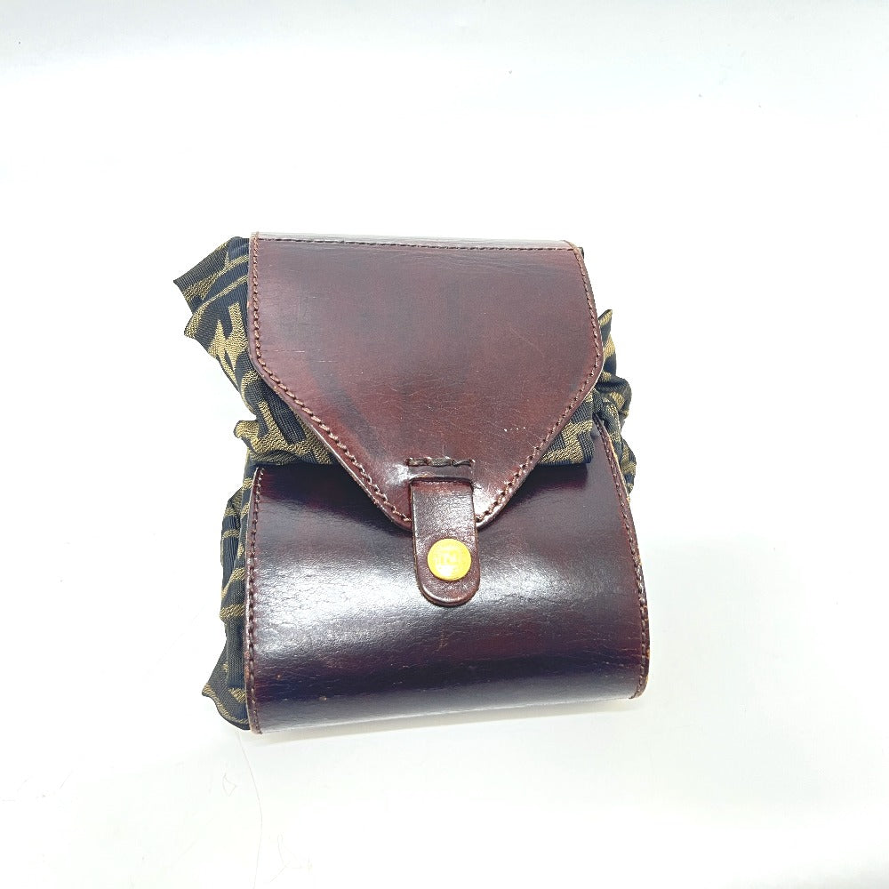 FENDI ズッカ柄 折り畳み カバン バッグ トートバッグ レザー/キャンバス レディース ブラウン - brandshop-reference