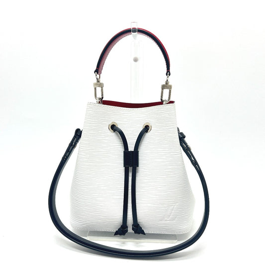 LOUIS VUITTON M55556 ネオノエ BB ブロンオプティーク トリコロール 巾着型 カバン バッグ ショルダーバッグ エピレザー レディース ホワイト×ブラック×レッド