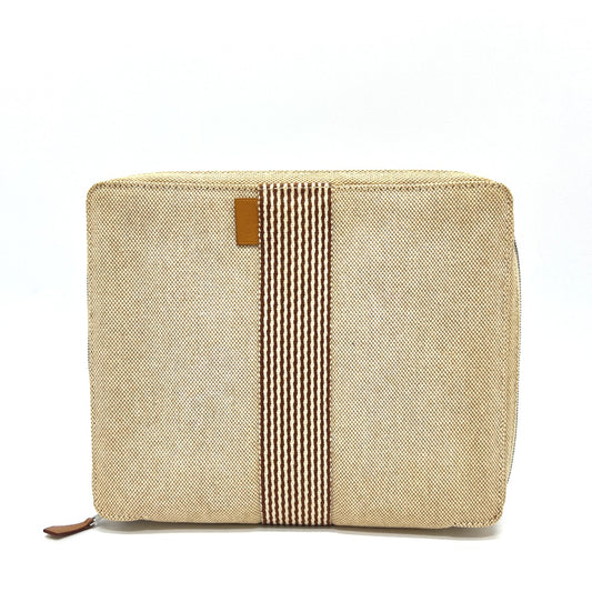 HERMES New Foule Tou Travel Pouch, Multi-Case, Toile H, Unisex, Brown Beige