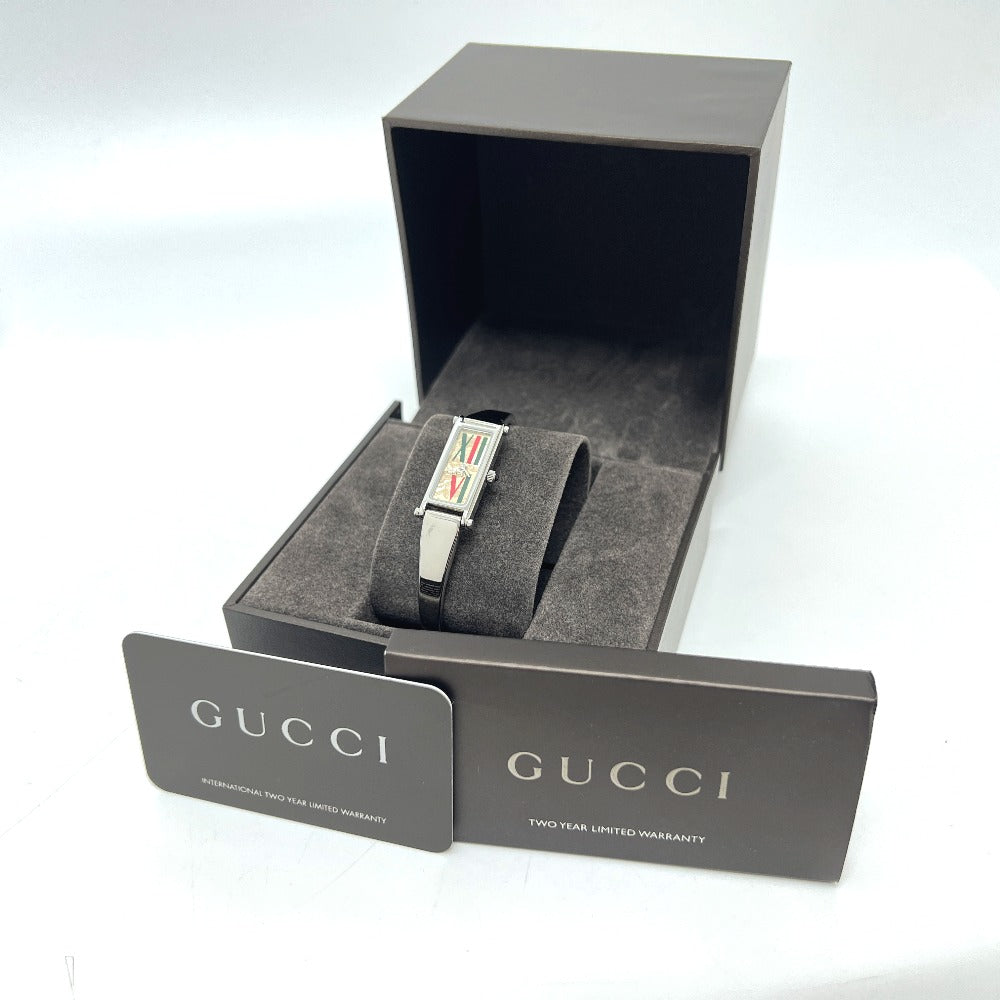 GUCCI 1500L Reloj de pulsera cuadrado Reloj de cuarzo SS Damas Plata