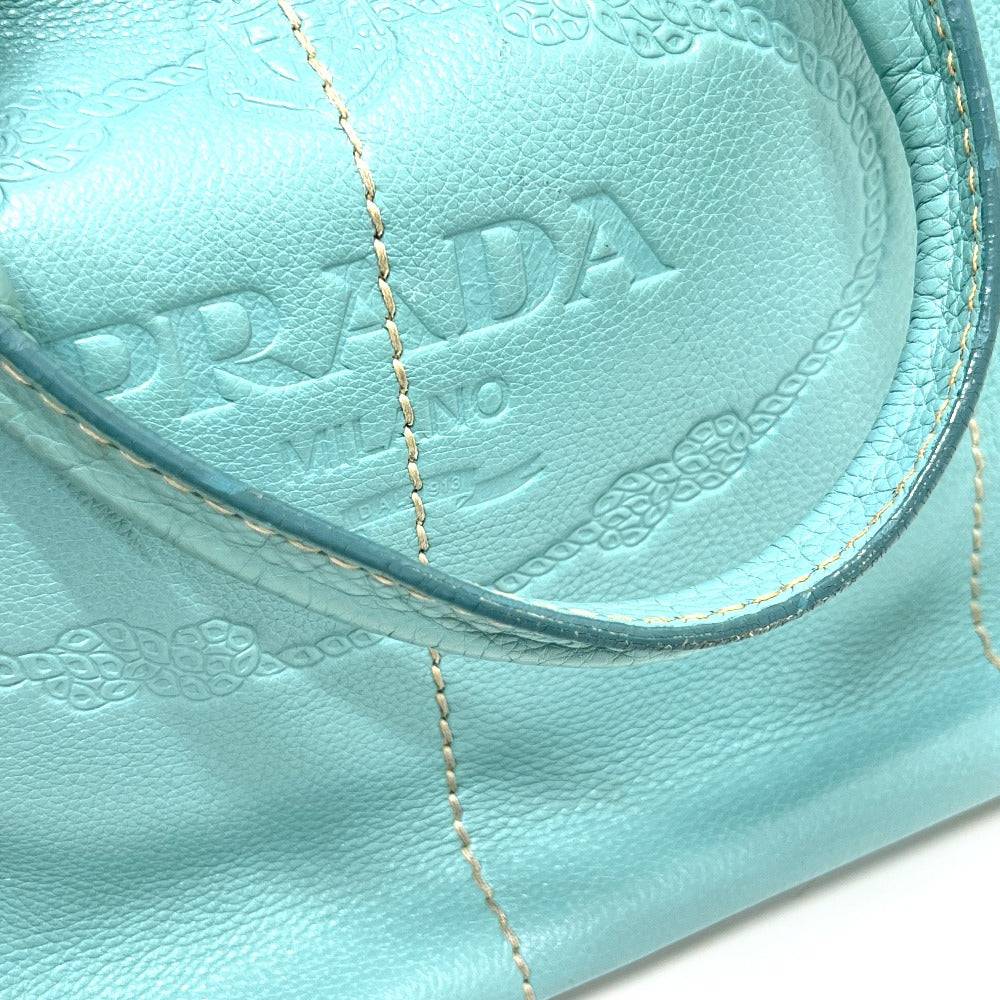 PRADA BN1872 ロゴ カナパ カバン バッグ ハンドバッグ 大容量 トートバッグ レザー レディース ブルー