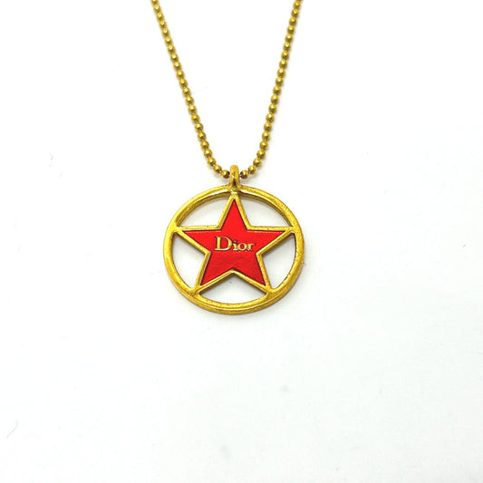 Christian Dior Circle Star Chain Necklace, Gold, Women's