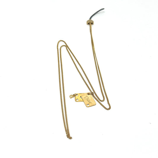 Dior Vintage Playing Card Chain Necklace, Strap, Metal, Women's, Gold