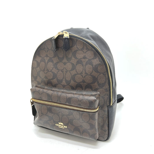 COACH F32200 チャーリー シグネチャー バックパック カバン バッグ リュック リュックサック PVC/レザー レディース ブラウン