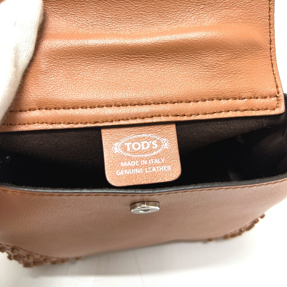 TOD’S ウェーブ マイクロ 2WAY カバン バッグ ミニバッグ ショルダーバッグ レザー レディース ブラウン