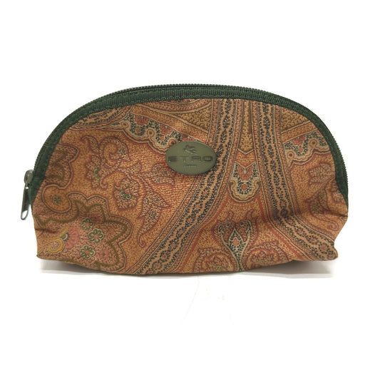 ETRO ペイズリー柄 小物入れ マルチケース 化粧ポーチ キャンバス レディース ブラウン×グリーン