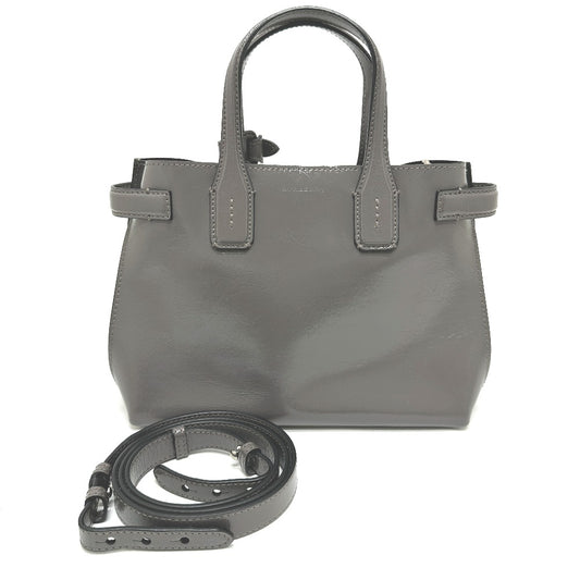 BURBERRY 105054A1209 Soft Banner 2-Way Shoulder/Handbag, Polyurethane, Women's, Gray