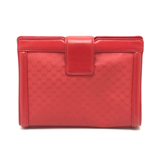 GUCCI 004-113-0364 Old Gucci GG Pattern Bag, 2-Way, Second Bag, Clutch, Shoulder Bag, PVC/Leather, Women's, Red