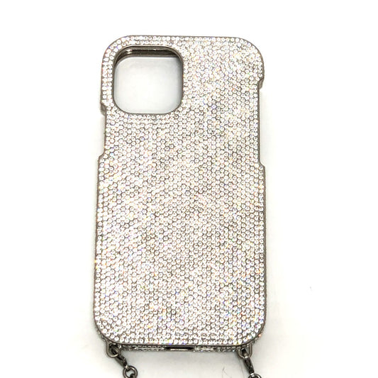 BALENCIAGA 672661 ラインストーン iPhone 12 フォンホルダー チェーンショルダー iPhoneケース メタル レディース シルバー