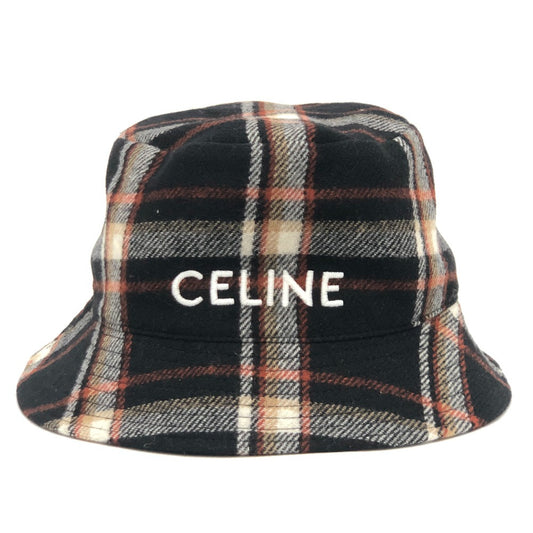 CELINE 2AU5B231L ロゴ チェック ハット帽 帽子 バケットハット ボブハット ハット ウール レディース マルチカラー
