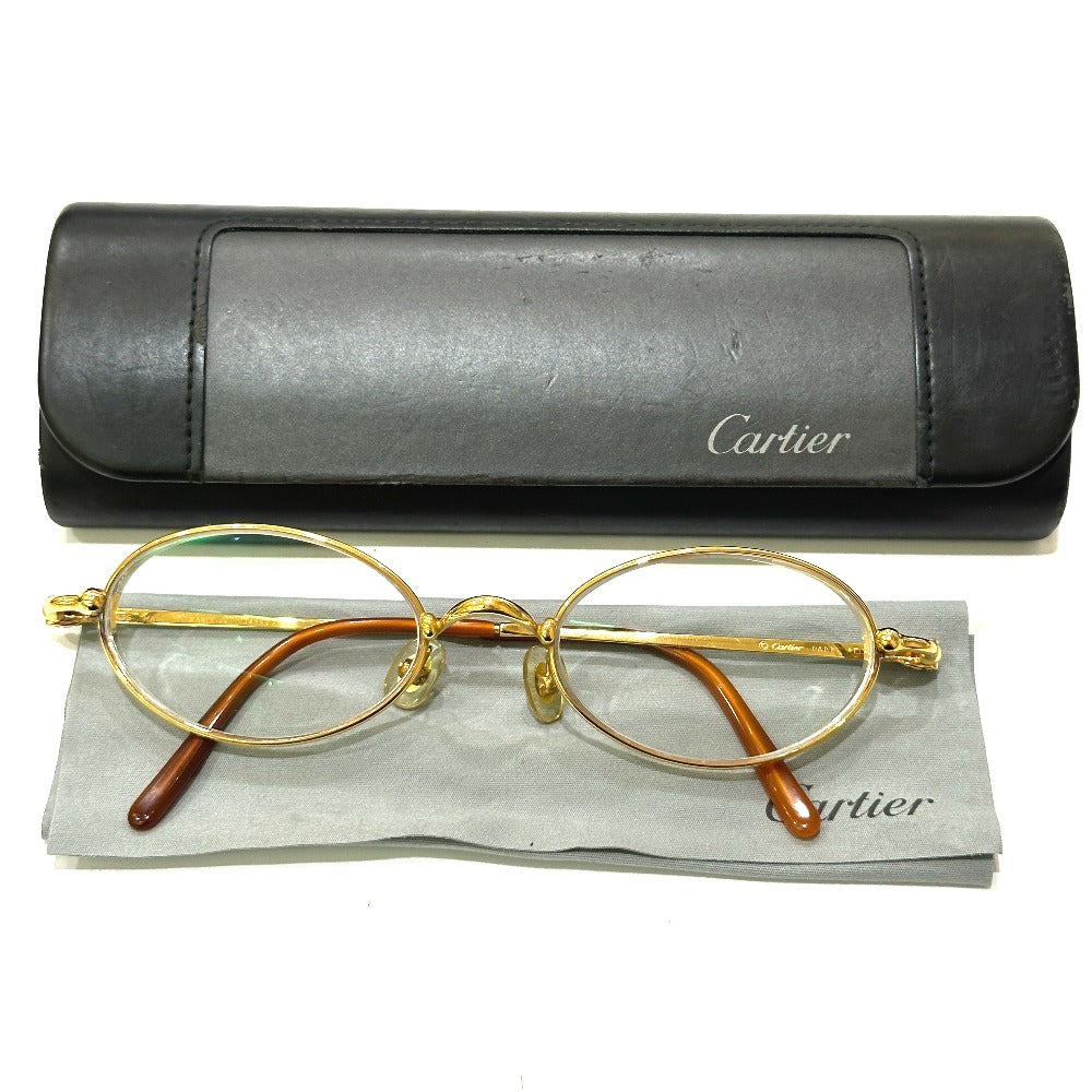 CARTIER トリニティ メガネ アイウェア 度あり 眼鏡 メタル レディース ゴールド