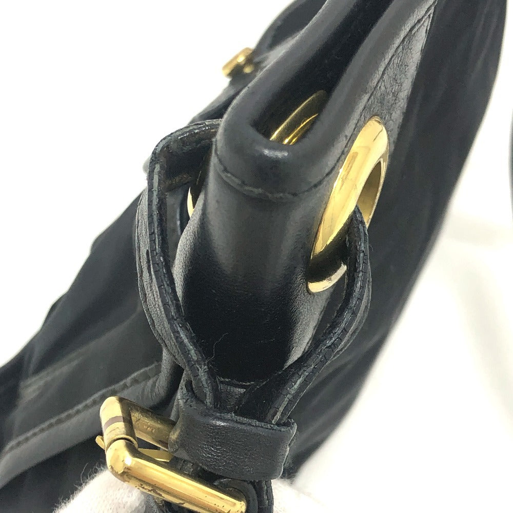 HUNTING WORLD ロゴ ポシェット カバン バッグ ショルダーバッグ ナイロン/レザー レディース ブラック