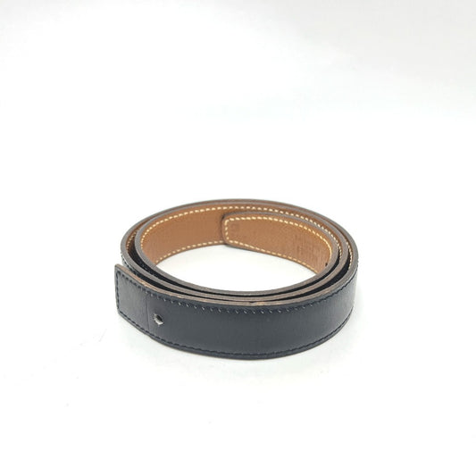 HERMES ベルトのみ ボトムス用ベルト リバーシブル ベルト ボックスカーフ レディース ブラック