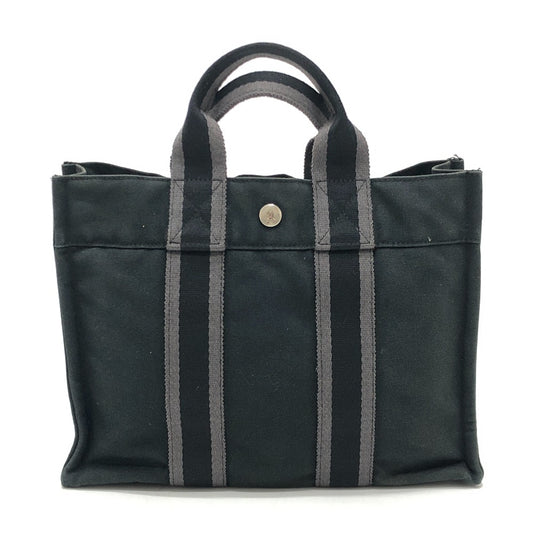 HERMES フールトゥPM フールトゥ PM カバン トートバッグ ミニバッグ ハンドバッグ キャンバス レディース ブラック