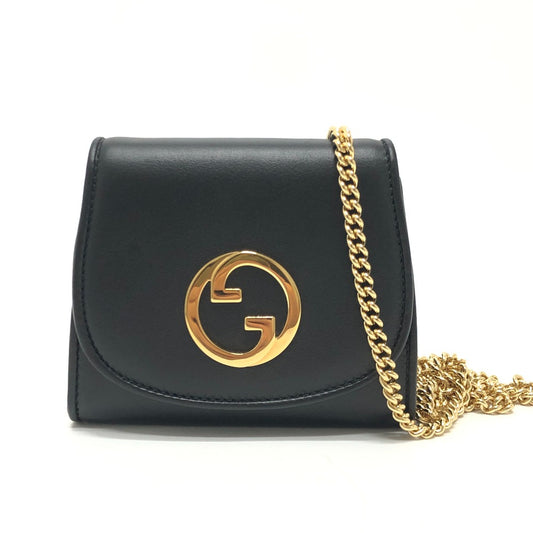 GUCCI 725219 ブロンディ ミディアム チェーンウォレット 財布 カバン ロゴ ショルダーバッグ レザー レディース ブラック