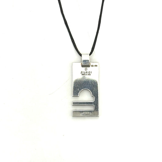 GUCCI Zodiac Sign Plate: Libra Choker Necklace SV925 Silver Used